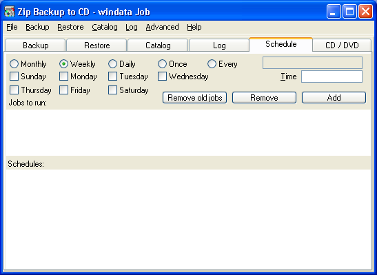 Zip Backup to CD - Schedule